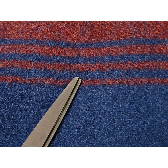 VTG Pendleton Virgin Wool Overcoat Jacket Blue Men's Large Striped Lined - Picture 13 of 16